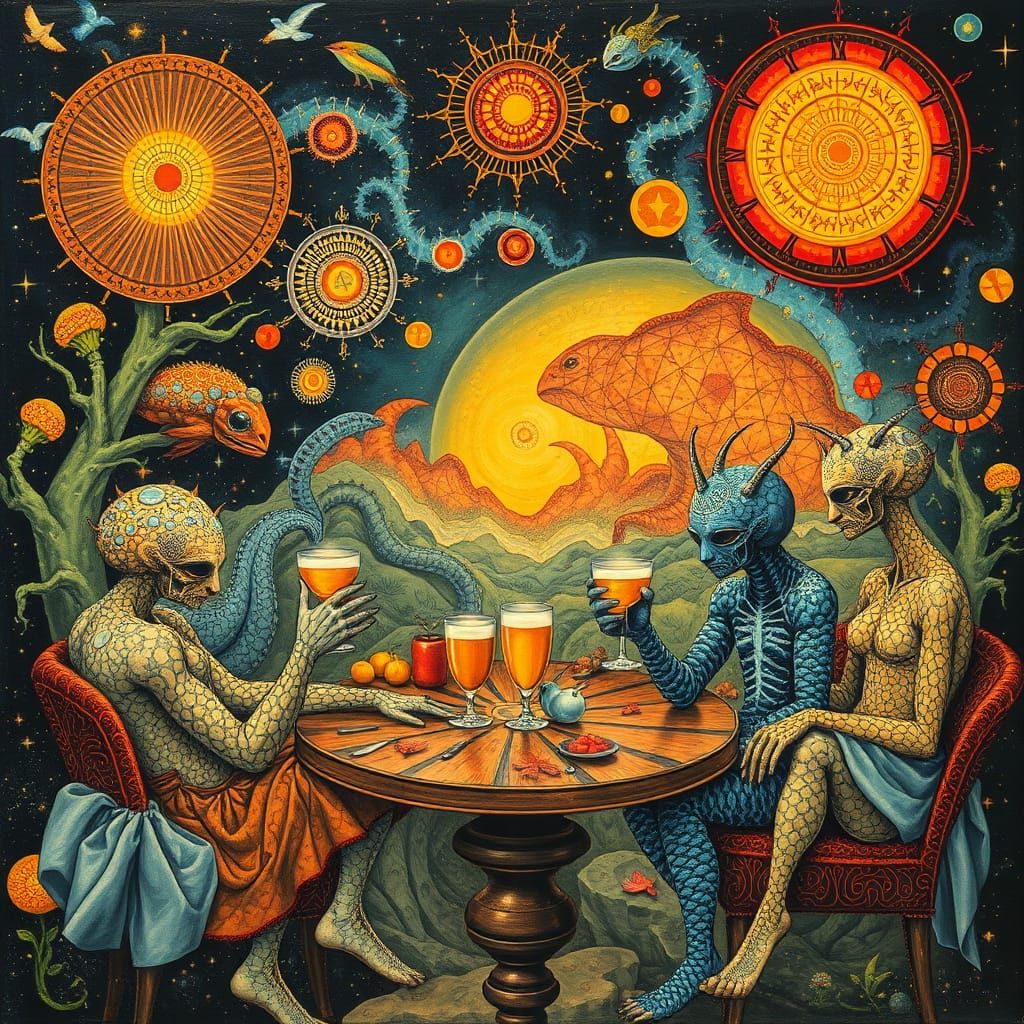 Psychedelic Utopia Inspired by Bosch and Haeckel