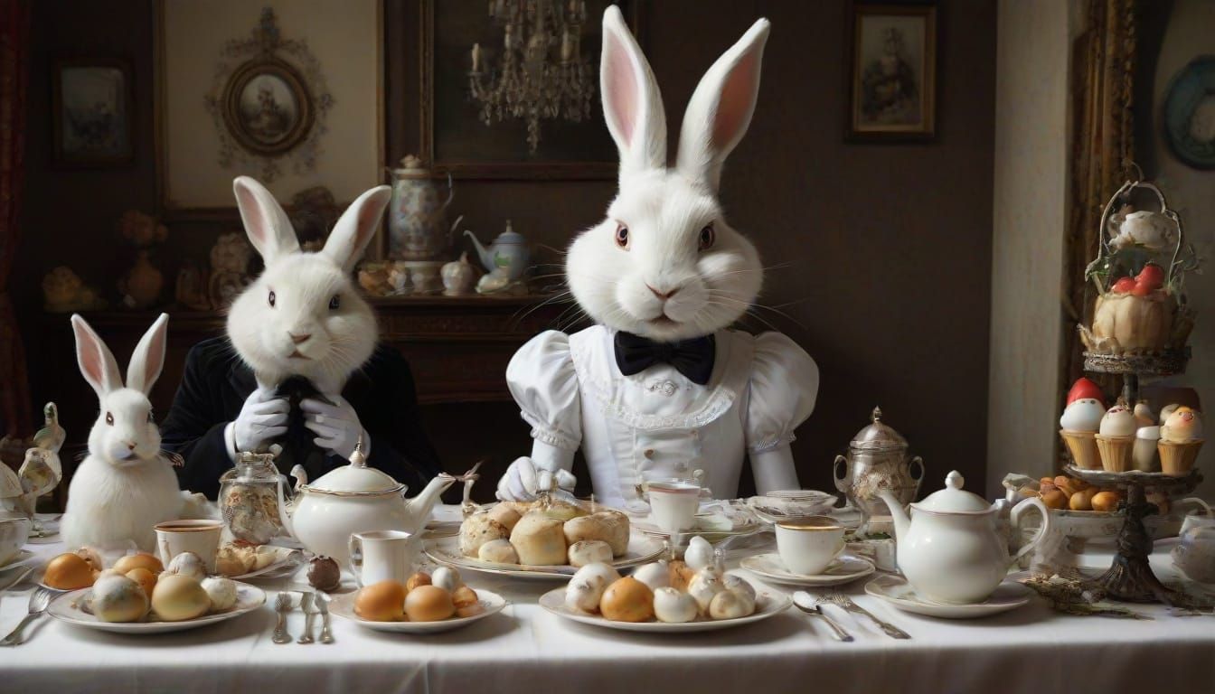 Easter Tea Party in a Dali-Tim Burton Wonderland