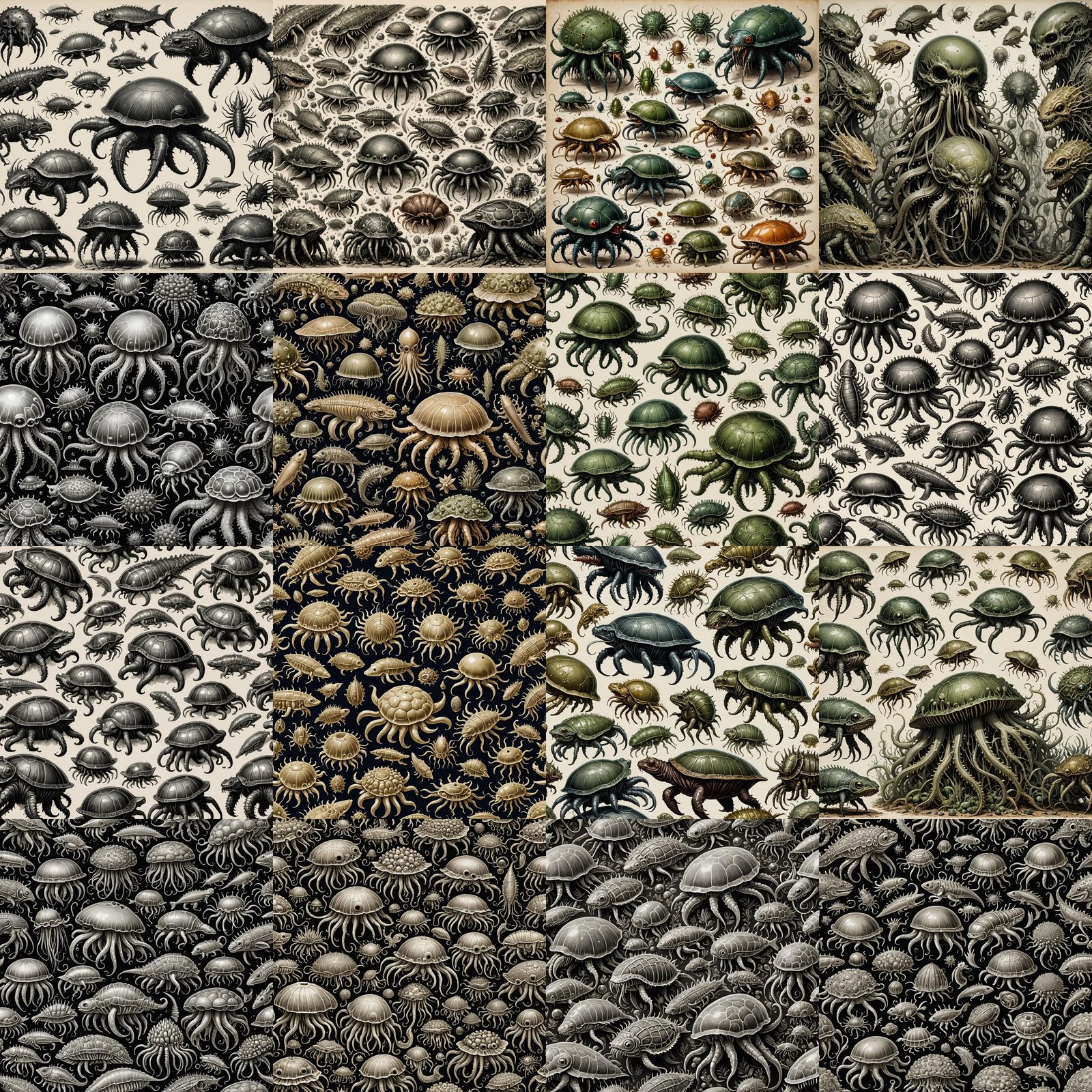 Detailed Drawings of Gelatinous Creatures with Magical Abili...