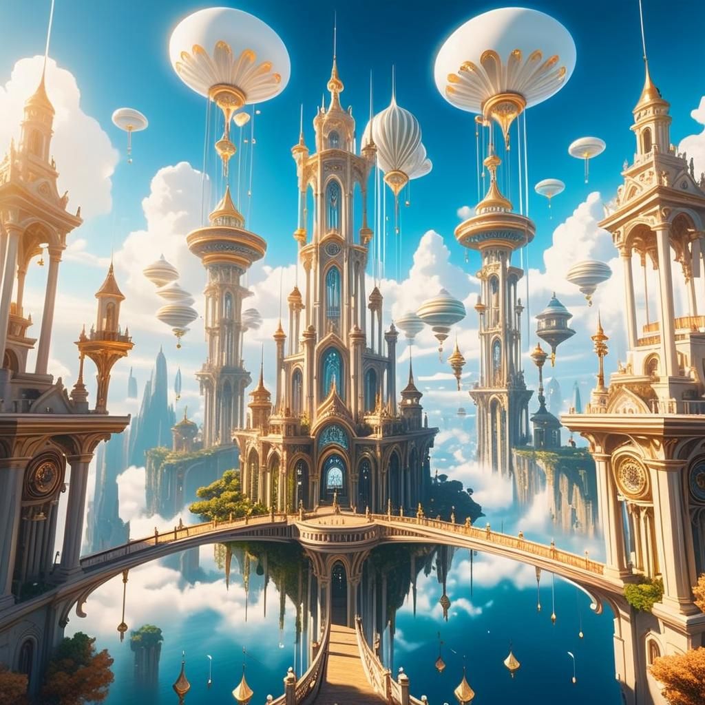 Ethereal Island University: Majestic Whimsy in the Sky