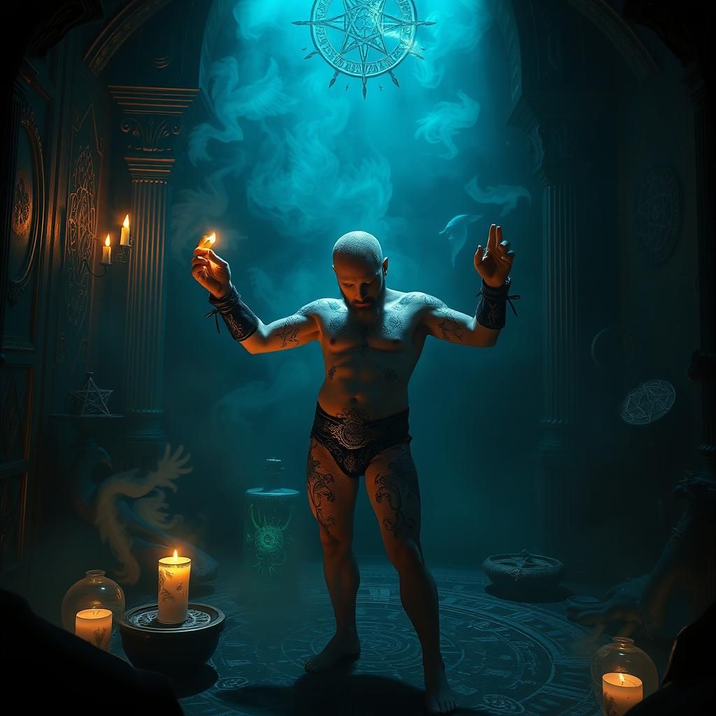 Mystical Occult Ritual in Eerie Chamber