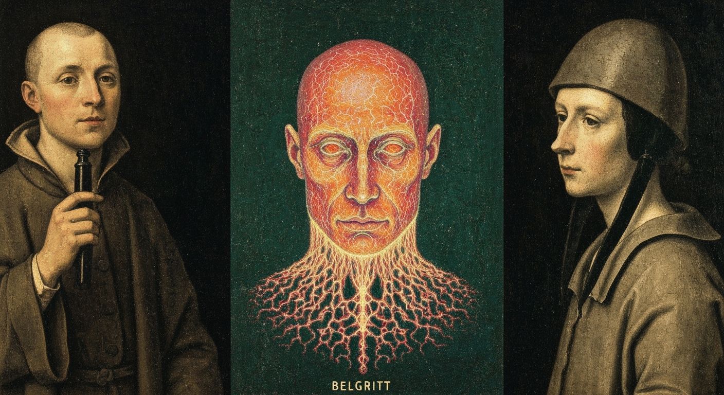 Surreal Belgian Landscape in Ligne Clair Style