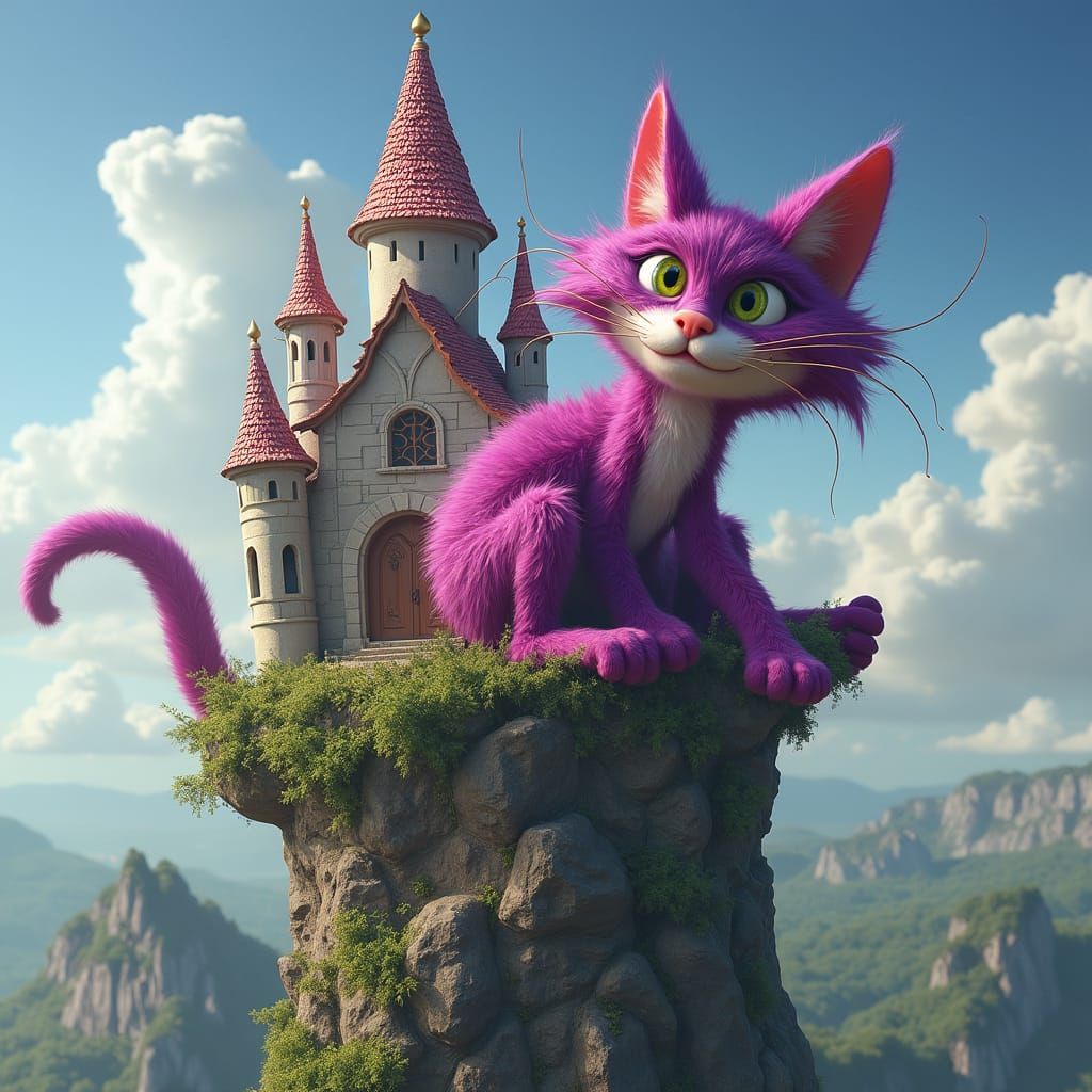 Cheshire Cat Defending Her Castle