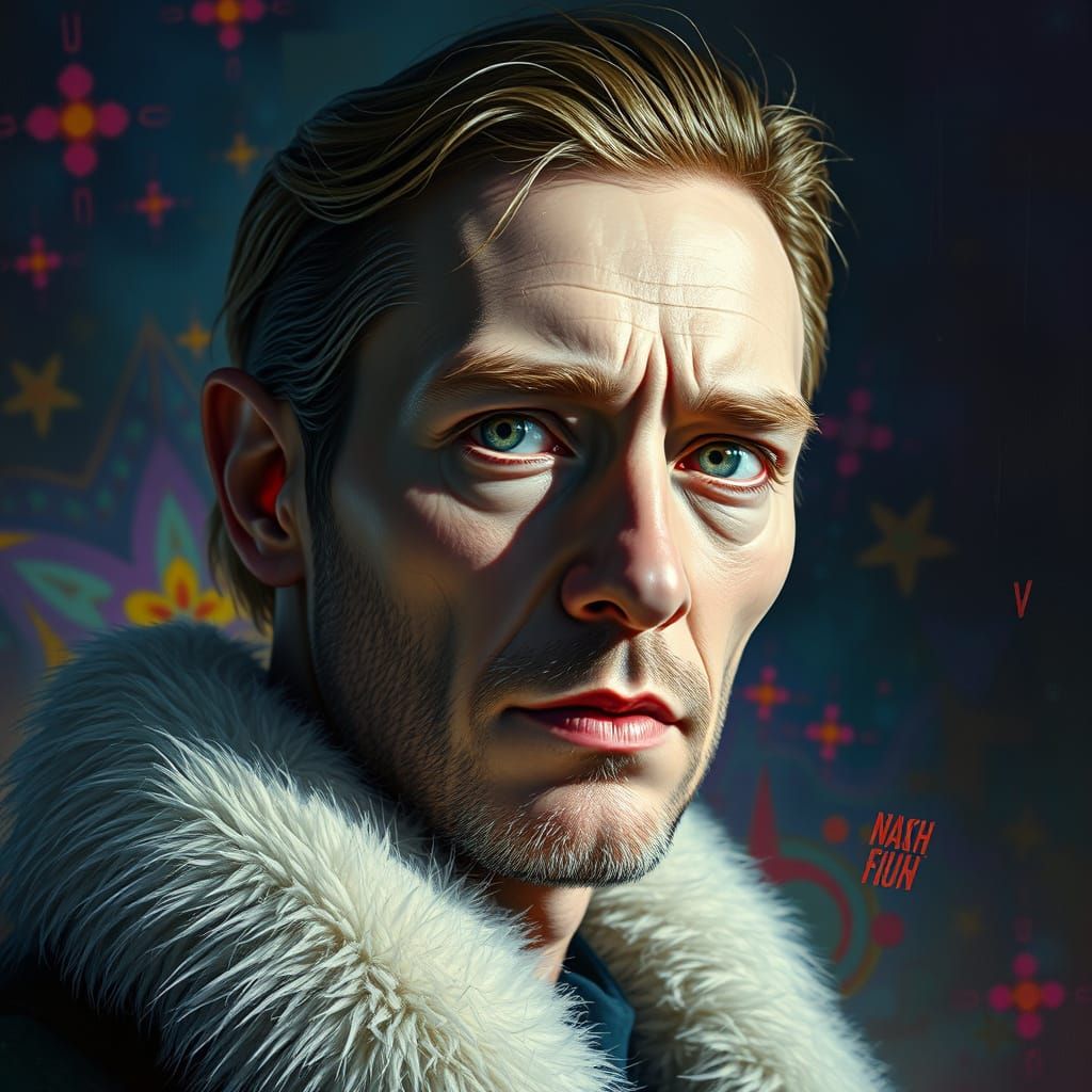 Hyperrealistic Shaman Portrait in Digital Painting Style