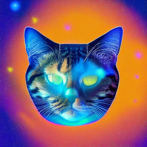 Cosmic Cat Nap: A Holographic Astral Illustration