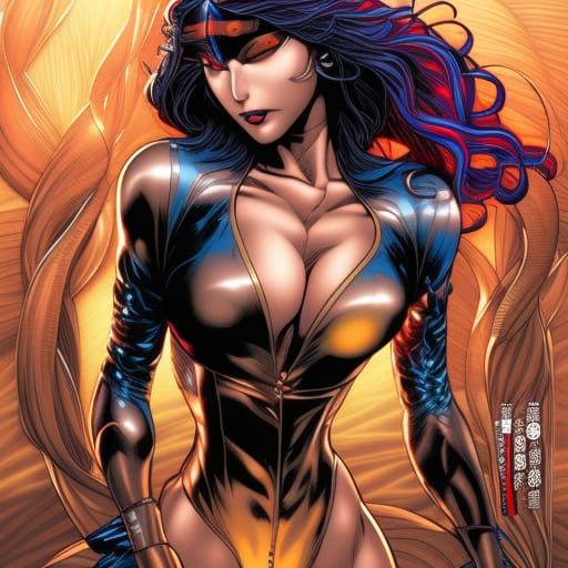 Dynamic Japanese Superheroine Comic Book Art