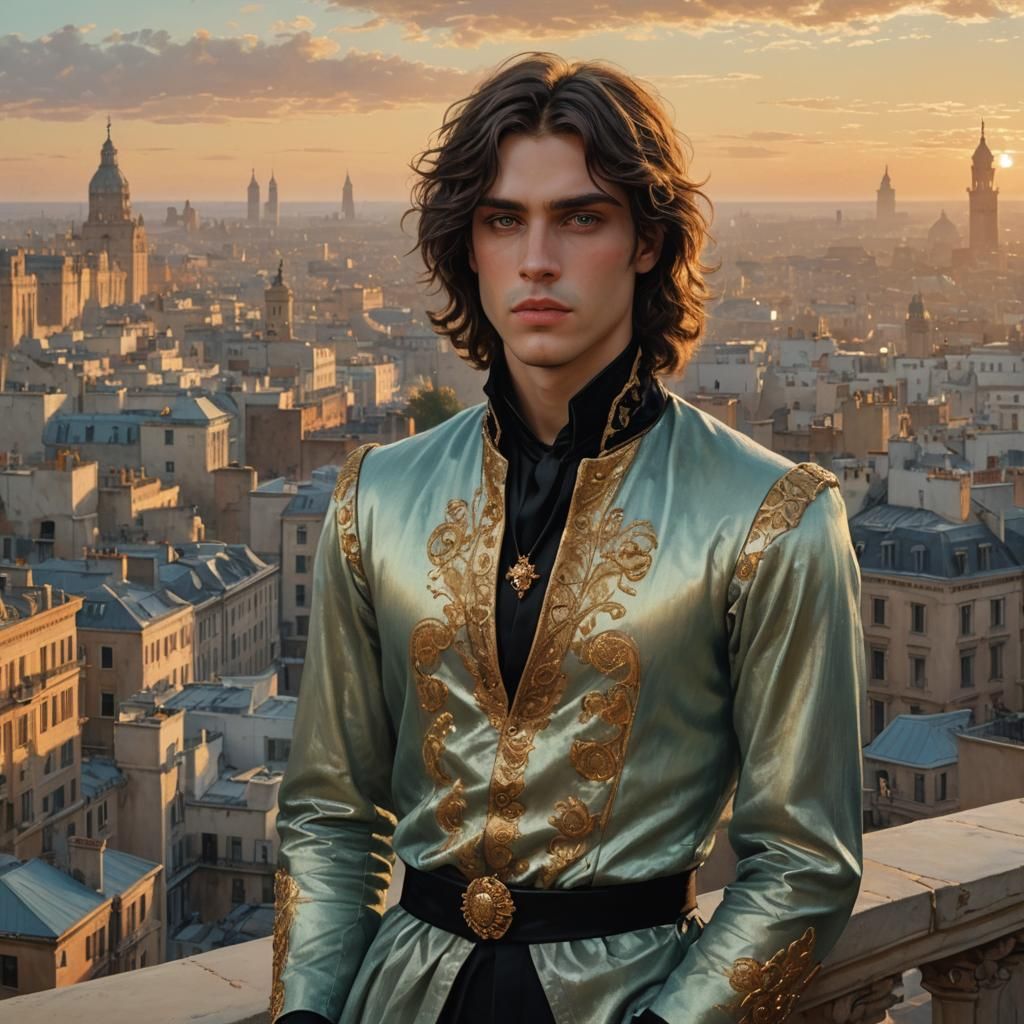 Mysterious Prince in Golden Hour Light