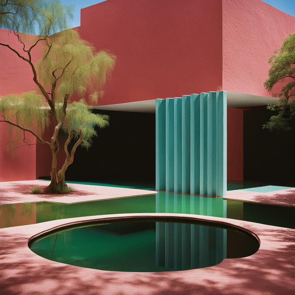 Luis Barragan Courtyard with Reflecting Pool