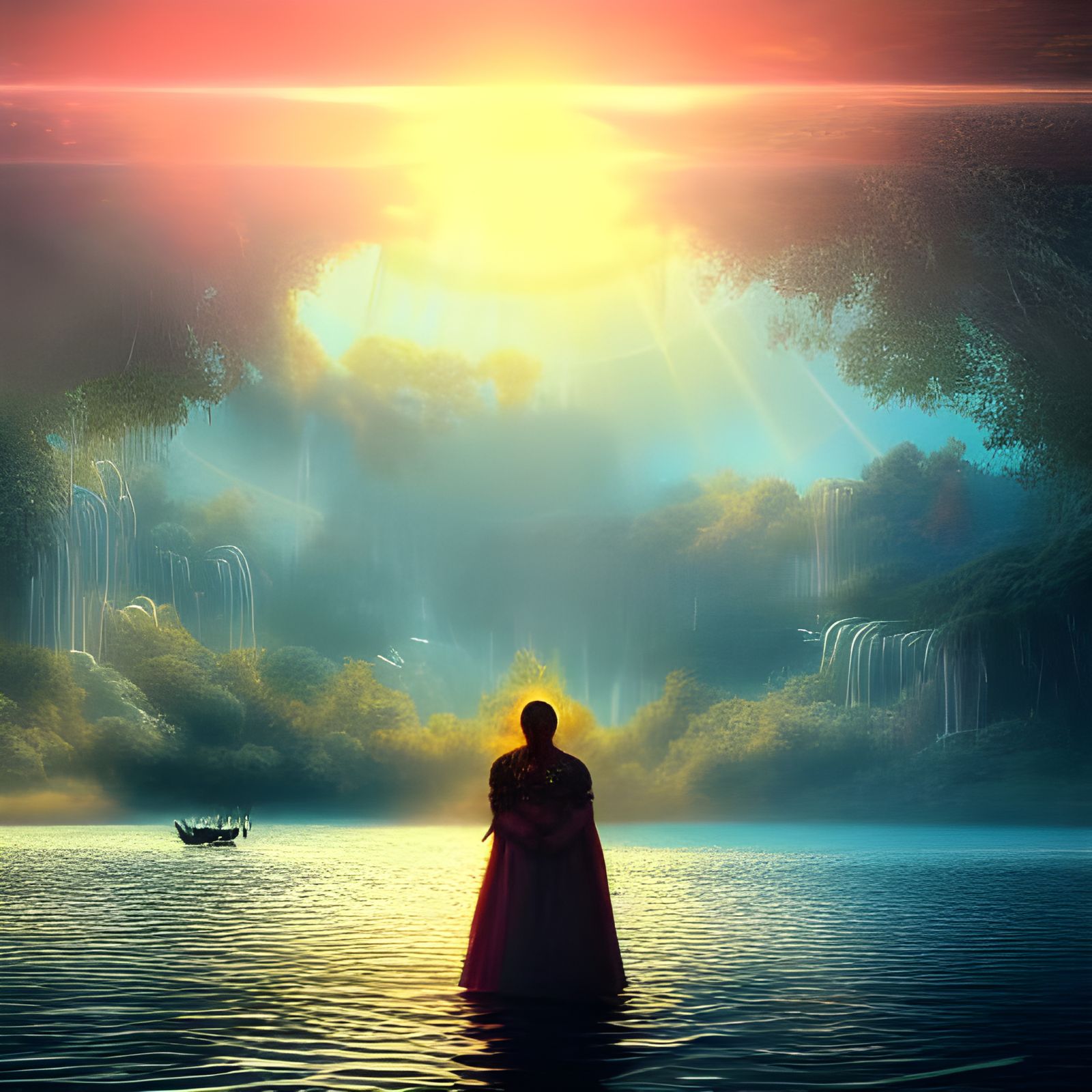 Glowing Crystal Circus Sunset: Digital Matte Painting