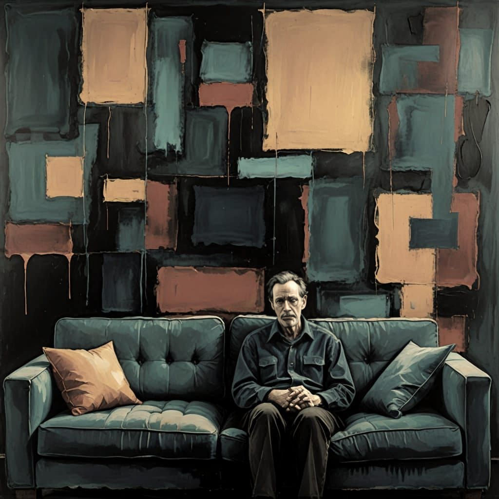 Lonely Figure in a Desolate Landscape