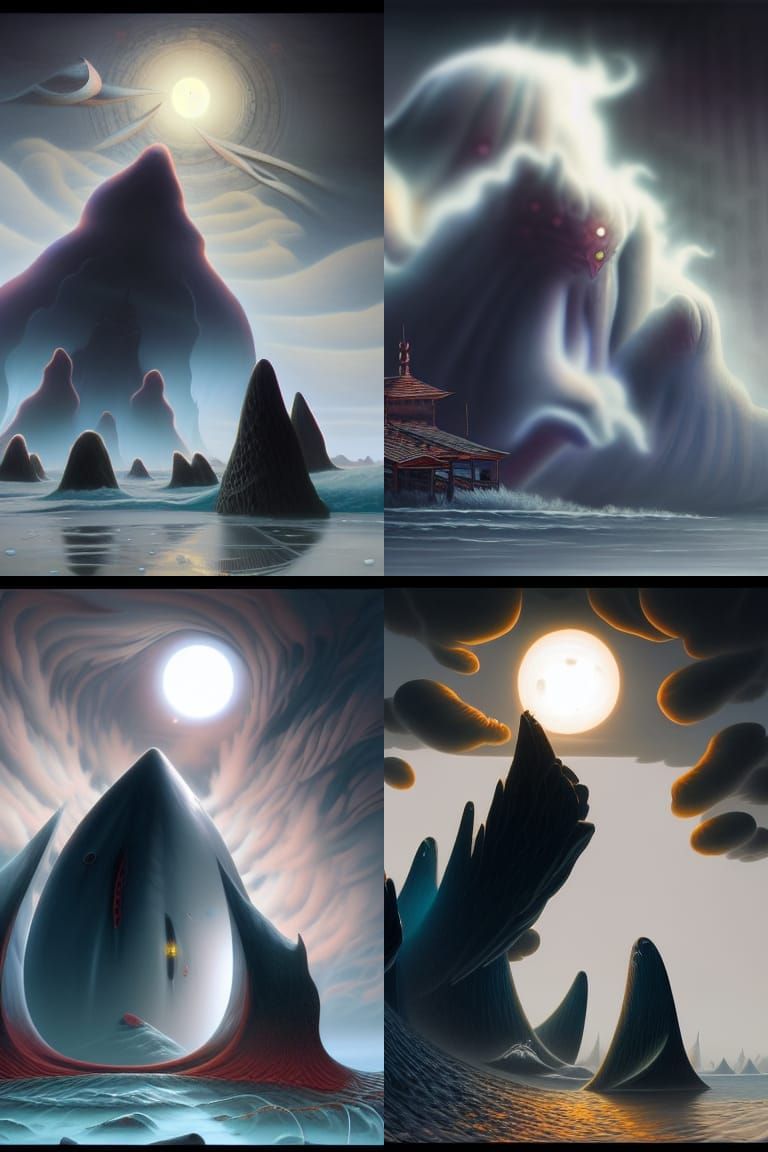 Umibozu in Detailed Matte Painting Style