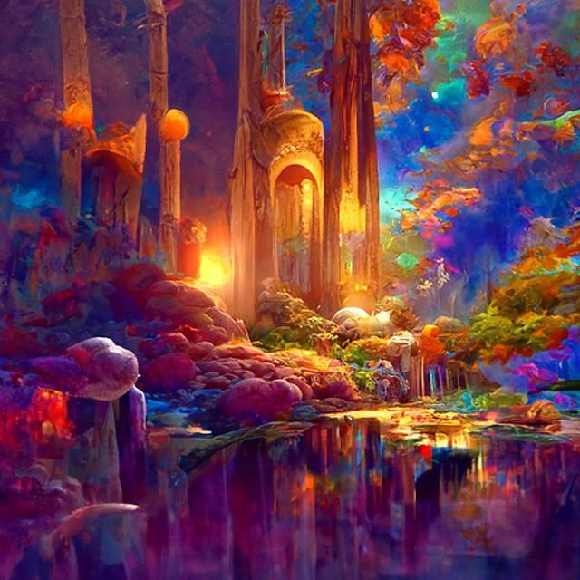 Ethereal Fantasy Castle Landscape in Digital Art