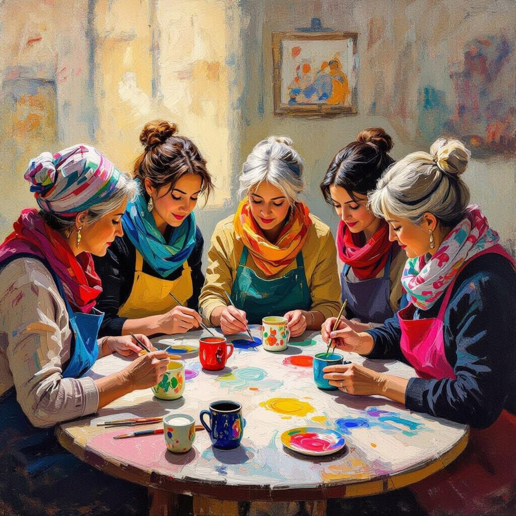 Ceramic Painting Workshop in Van Gogh Style