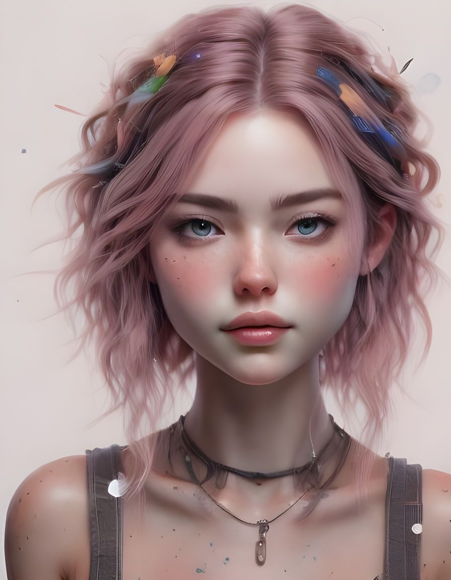 Pastel Watercolour Portrait of a Smiling Person