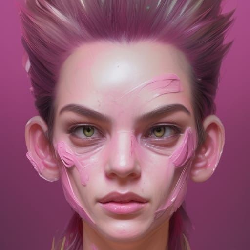 Pink Grinch Portrait in Hyperdetailed Artstation Style