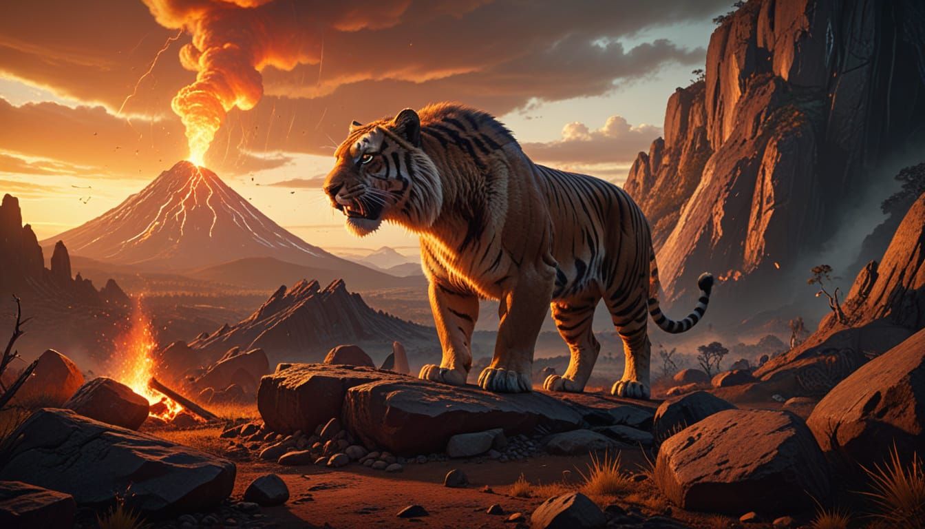 Early Humans Discover Fire in Volcanic Landscape