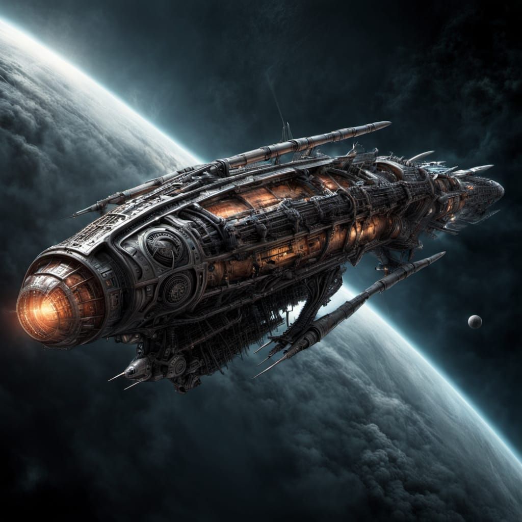 Biomechanical Spacecraft in Giger Style