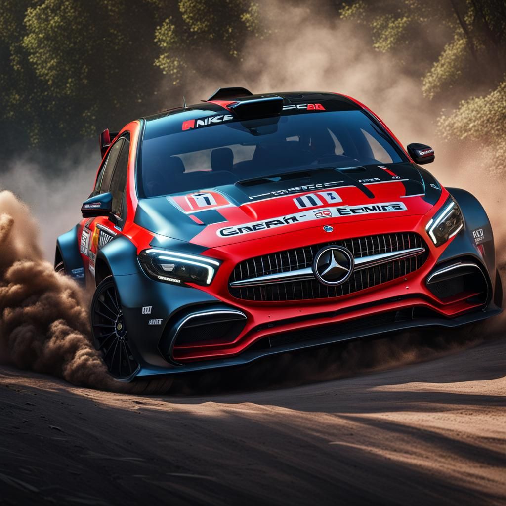 Mercedes-Benz Rally Car with Nike Stickers