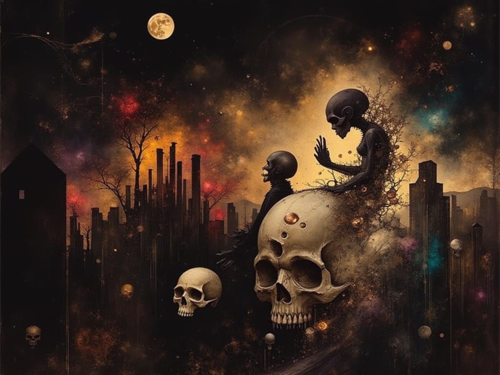 Renaissance Skulls Rise From Cemetery in Bosch Style