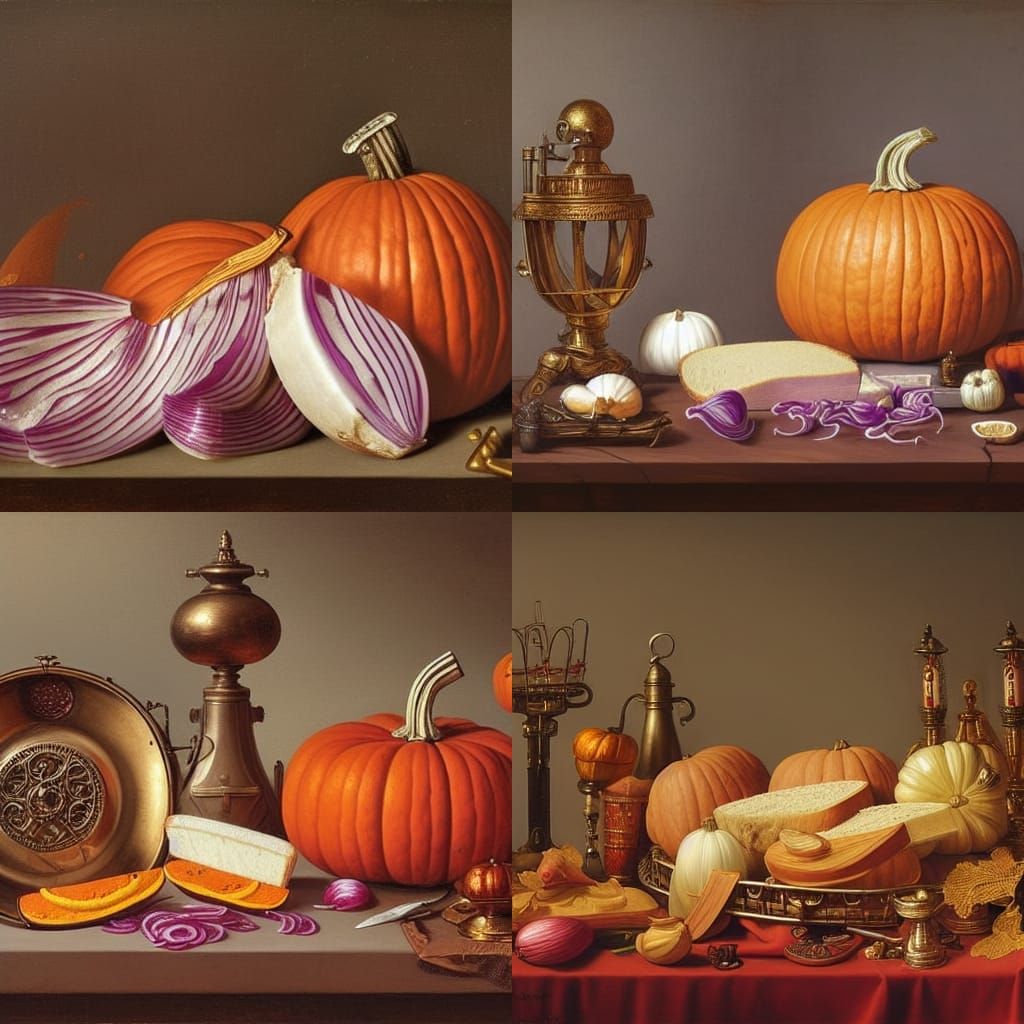 Ornate Steampunk Still Life Inspired by Dutch Golden Age