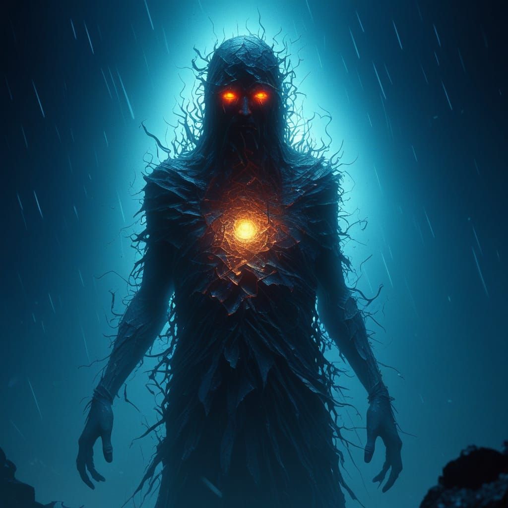 Mysterious Being in a Vibrant Dreamscape