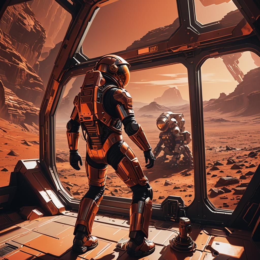 Mars Window: Futuristic Sci-Fi Landscape in 8K