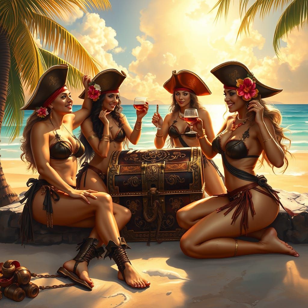 Pirate Treasure Celebration: Sensual Tropical Beach