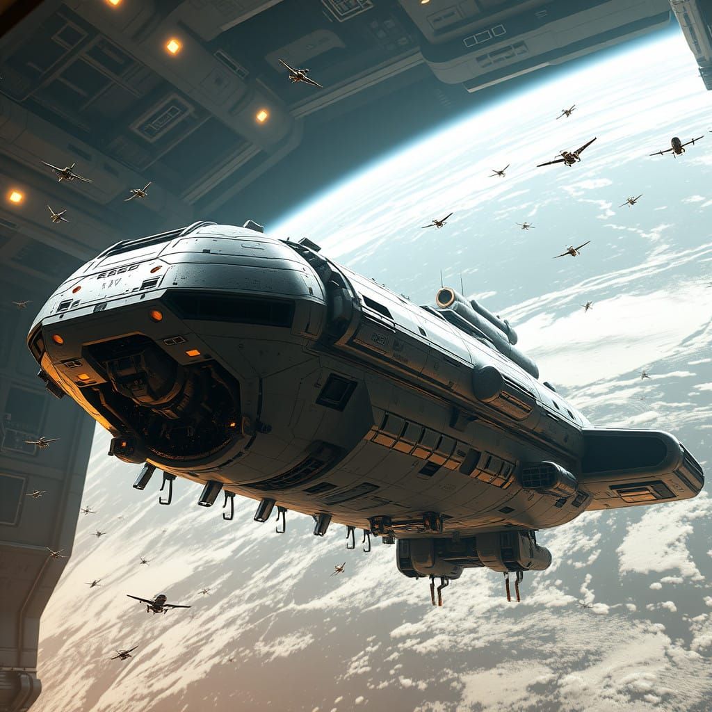 Majestic Starship Repair in Space Dock