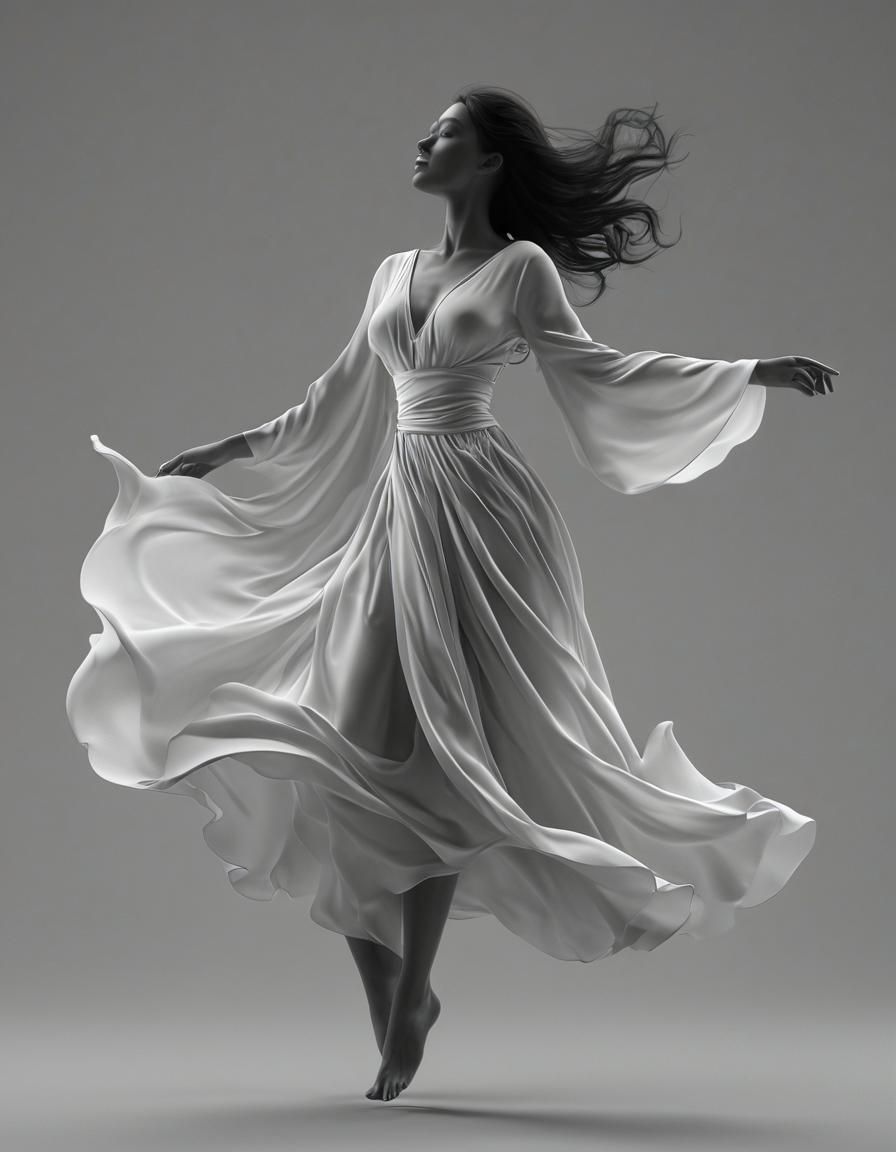 Ethereal Woman Silhouette in 3D Digital Art