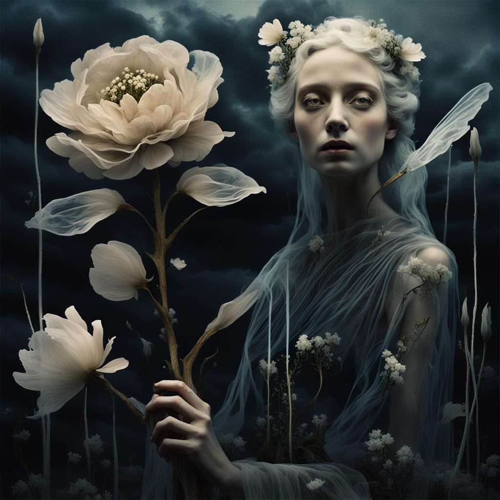 Ethereal Fairy in Surreal Dreamscape, Chiaroscuro Lighting