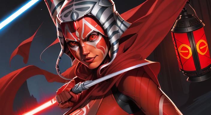 Ahsoka as Red Lantern in Comic Book Art