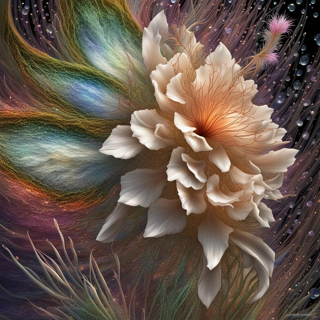 Intricate Fairy Nymph with Floral Fractal Details