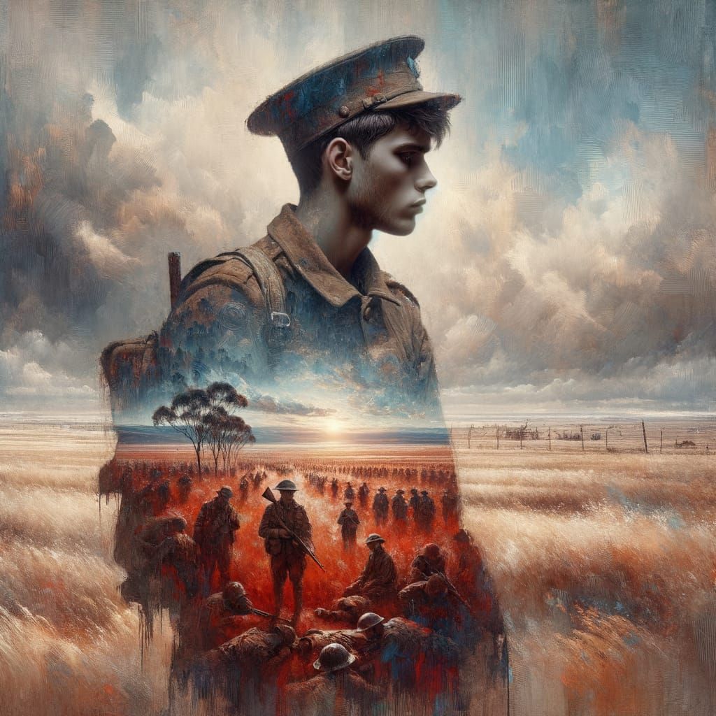 War's Bittersweet Reflections in Earthy Tones