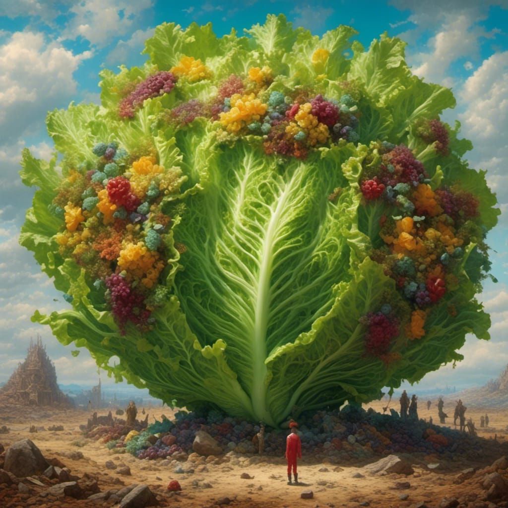 Lonely Lettuce: A Pretty AI-Generated Image