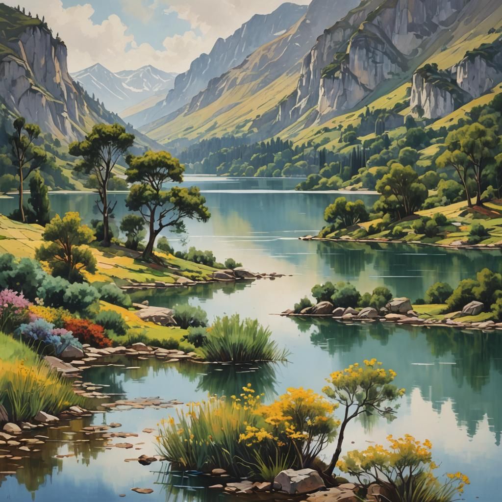 AI-Generated Lake Landscape