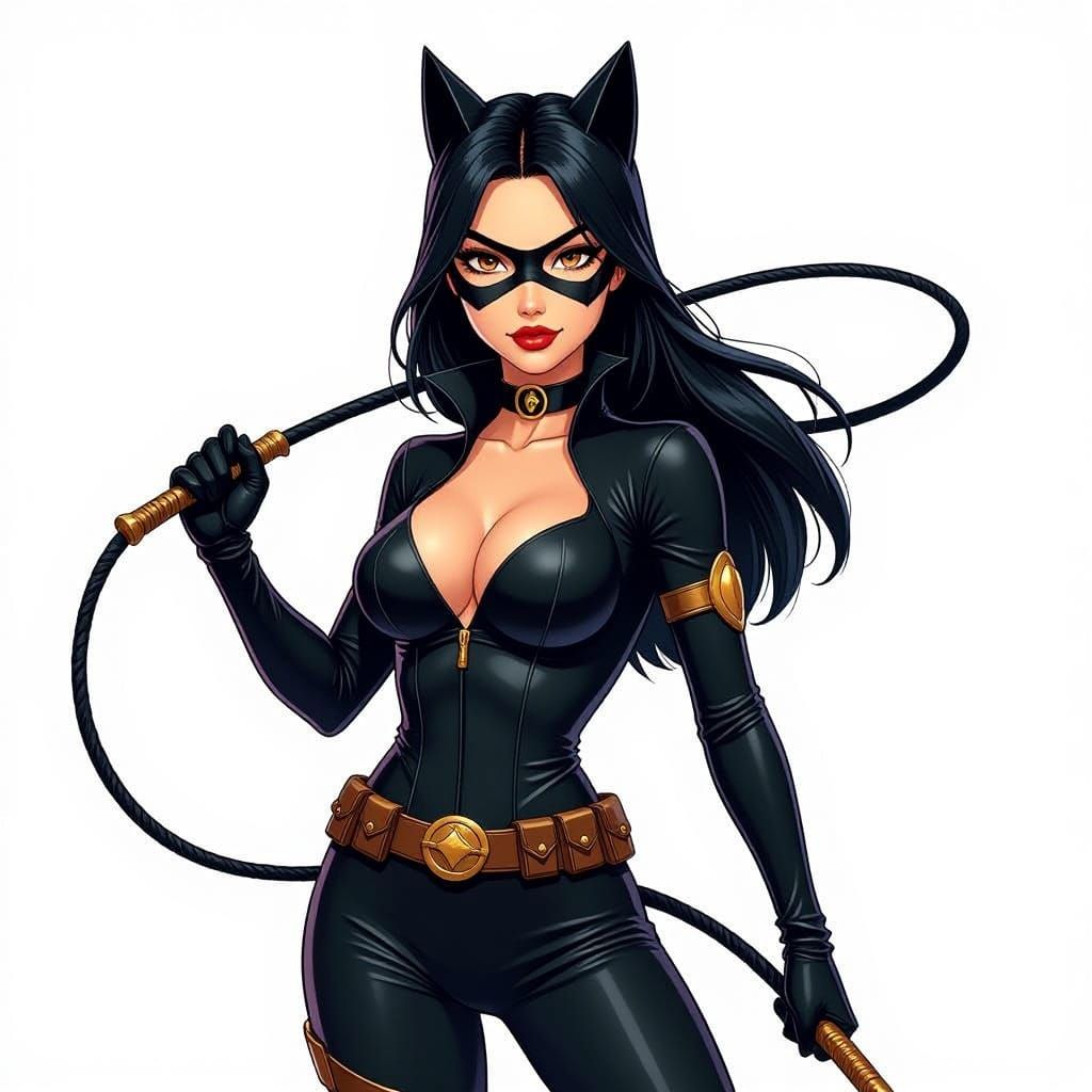Catwoman Concept Art in Anime Style