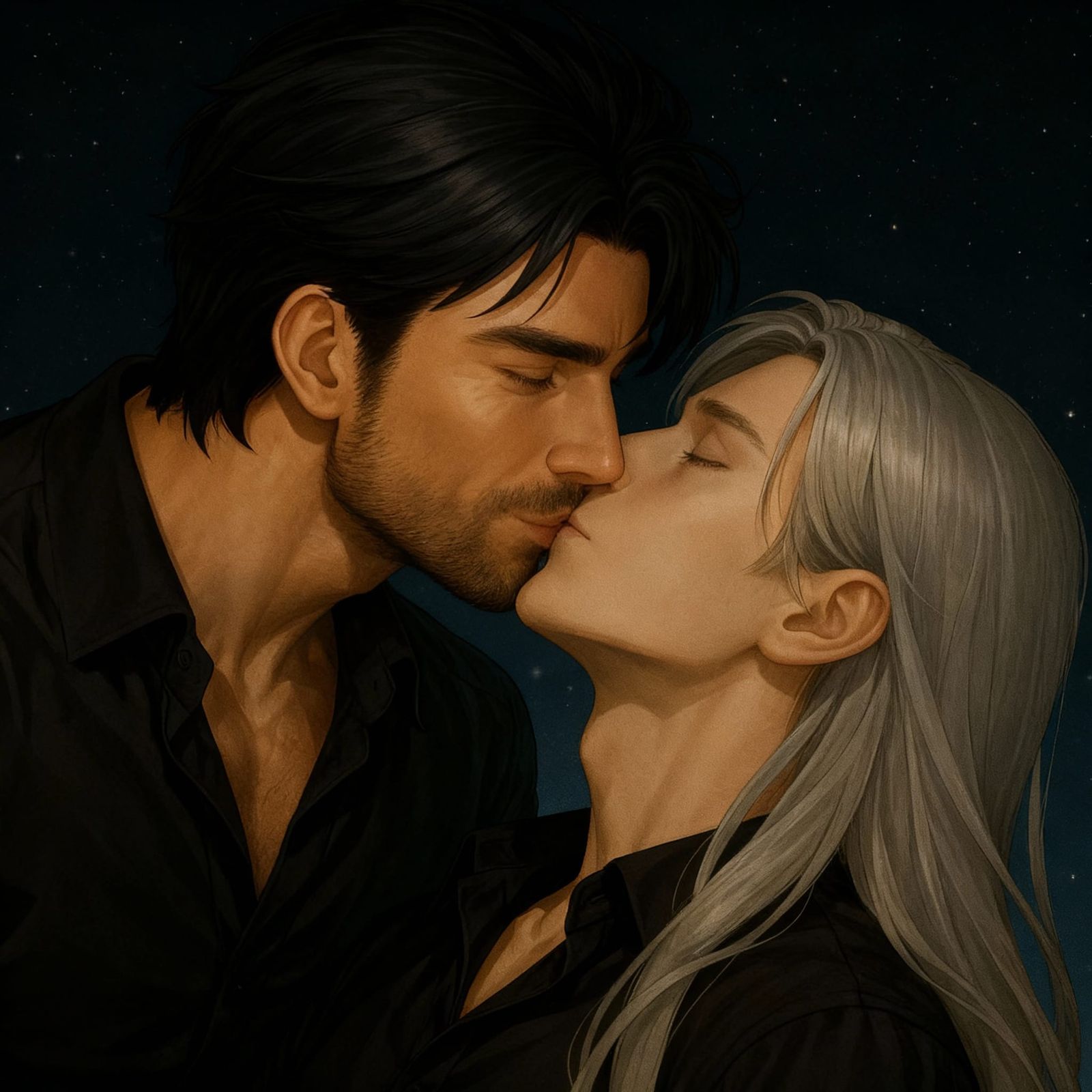 Passionate Kiss Captured in AI Art