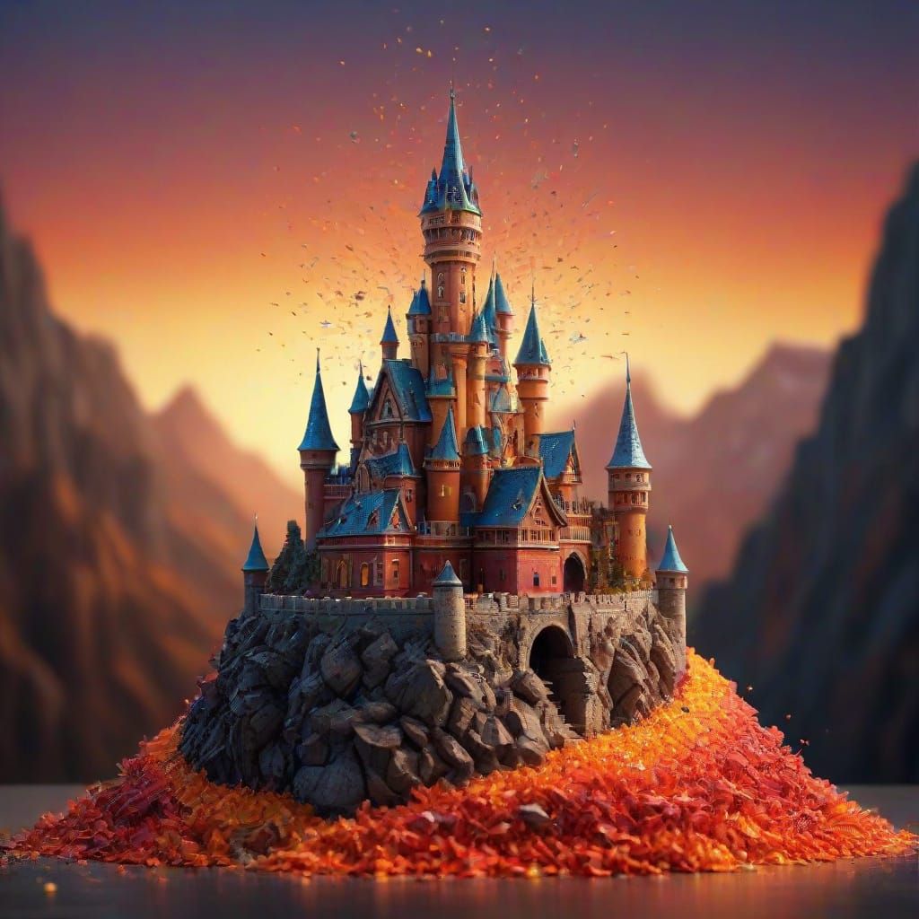 Pencil Shaving Castle Concept Art with Bokeh