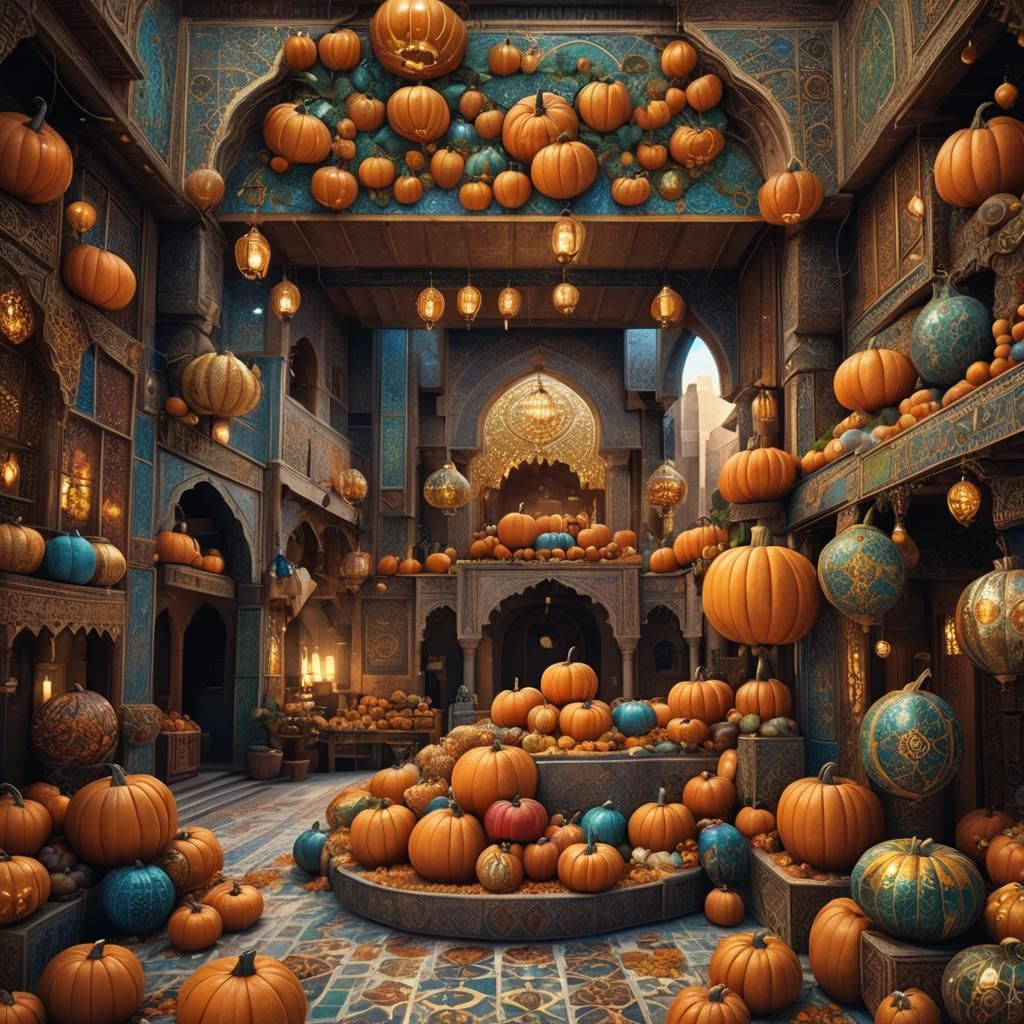 Mosaic Pumpkins in Fantasy Souq Concept Art