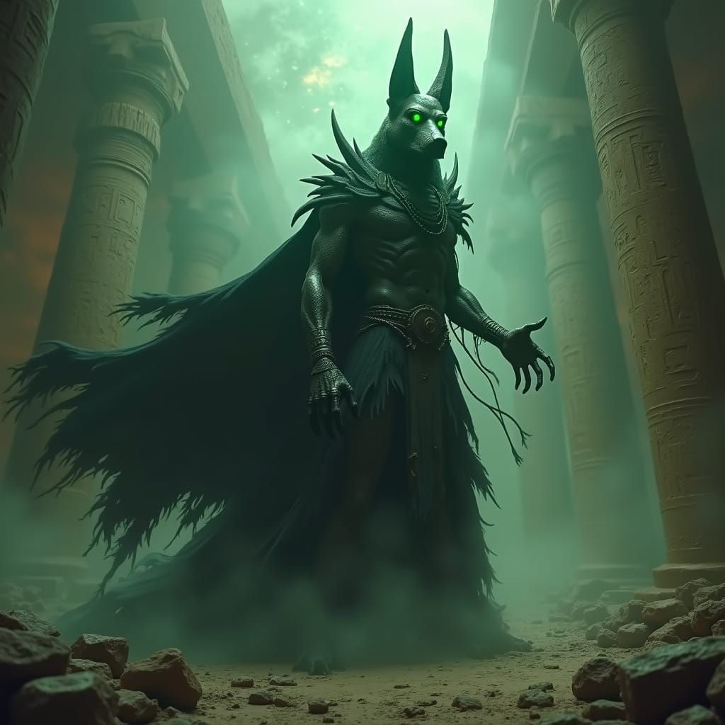 Majestic Anubis Collects Souls of the Wicked in Dark Egyptia...
