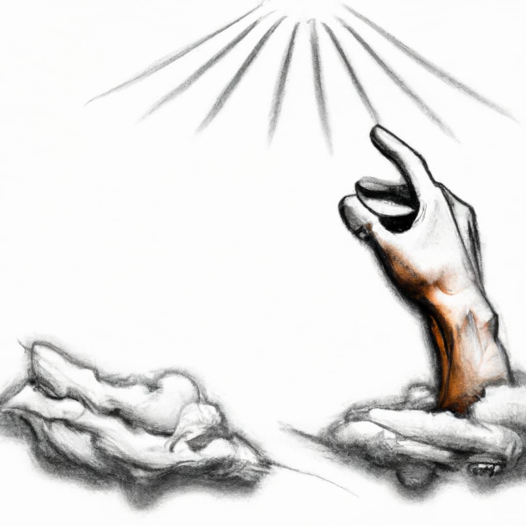 Divine Hand Sketching Man