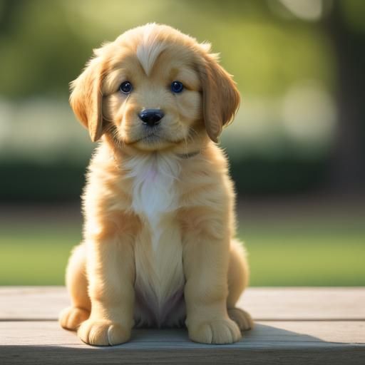 Cute Golden Retriever Puppy in Natural Light