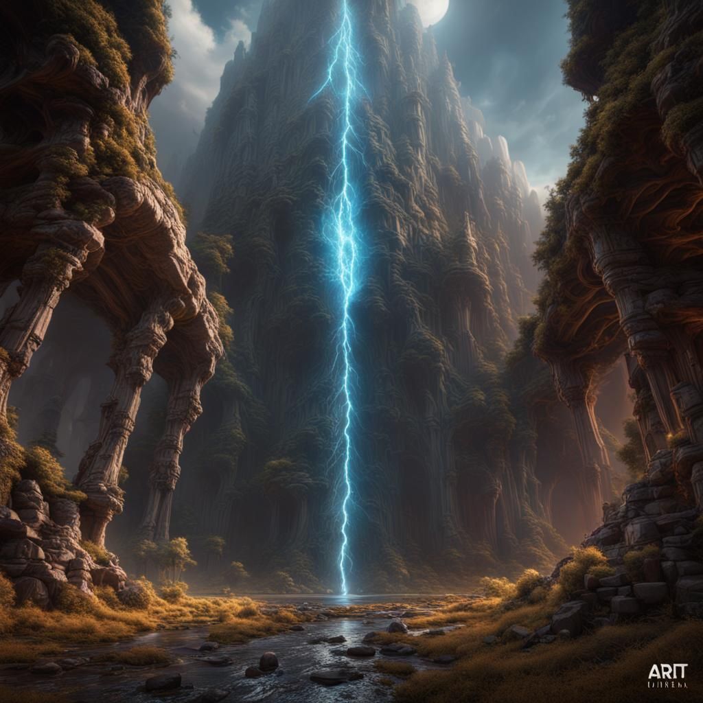 Elemental Beam Emanating: Fantasy Concept Art