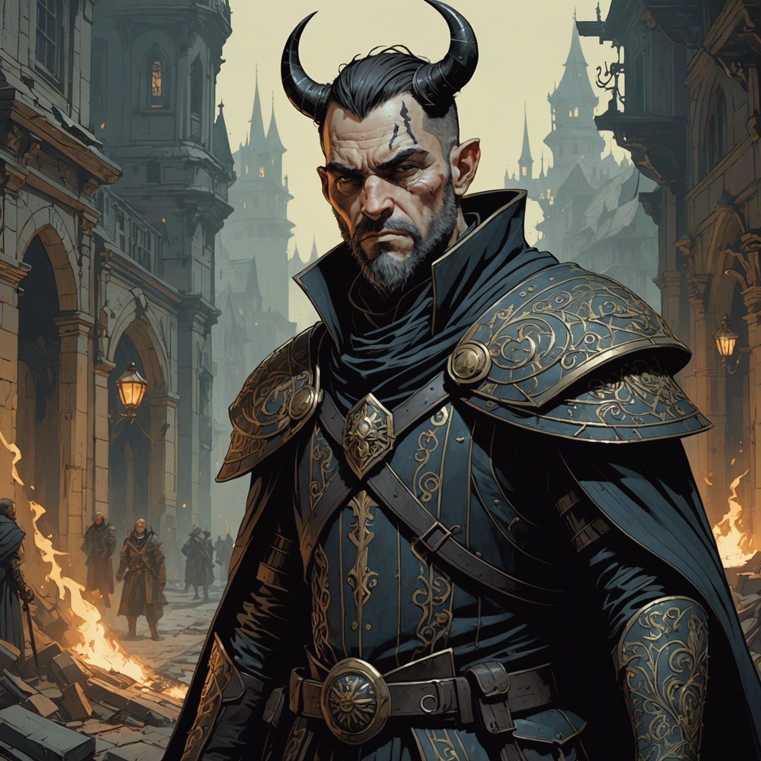 Grimdark Illustration in Fantasy Style