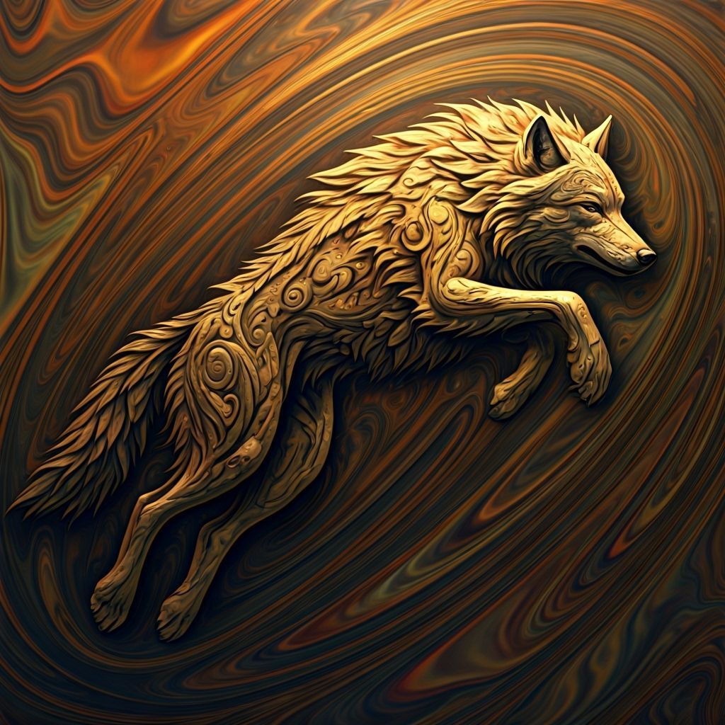 Gilded Wolf Speeds Through Psychedelic Light Vortexes