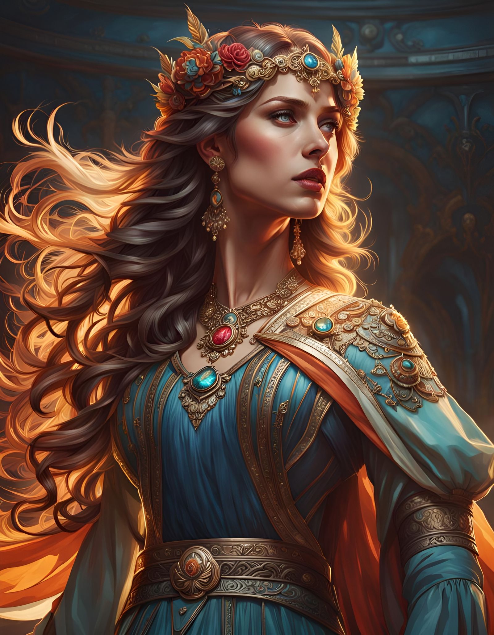 Victorious Portrait in Art Nouveau Style