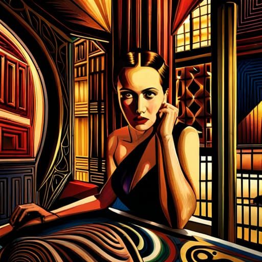 Art Nouveau Metropolis in Psychedelic Pop Art Style