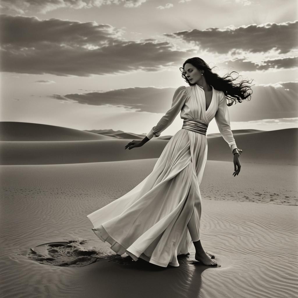 1930s Dress in Vogue Photo Style with Surrealist Elements