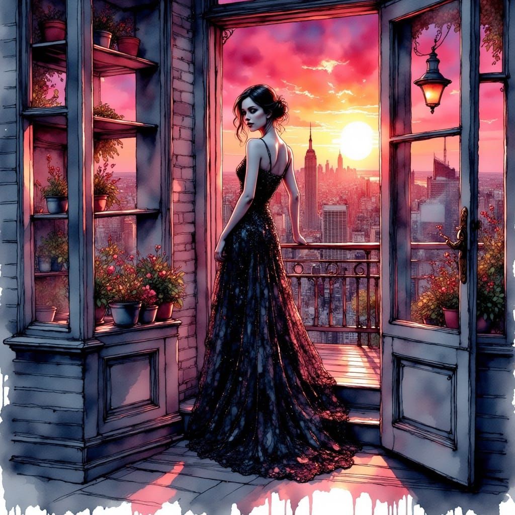 Shy Beauty Steps Out for a Night Out in Shimmering Black and...