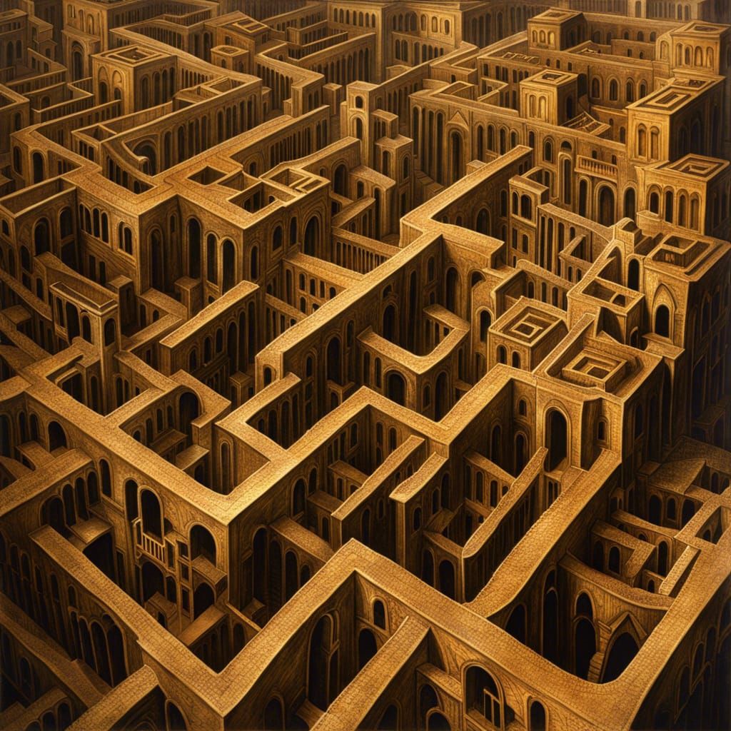 Surreal Maze with Infinite Doors and Corridors